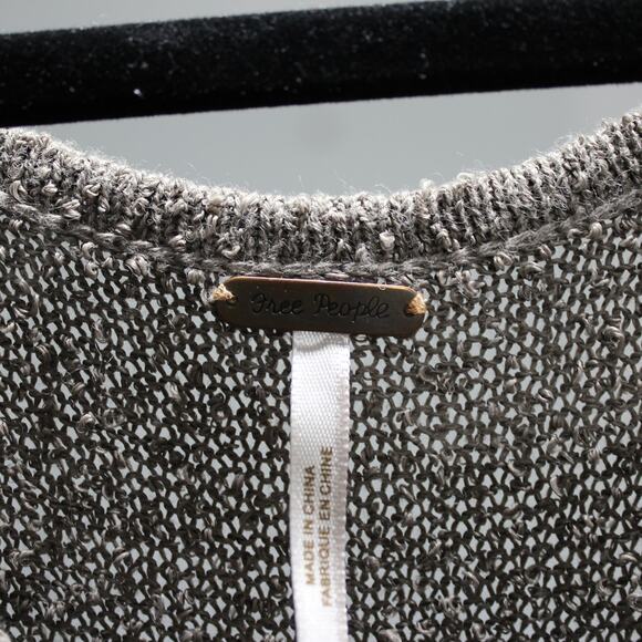 Free People Taupe Brown Blouse Knit Top Size XS - Picture 9 of 10